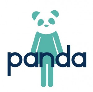 Frauenpiktogramm mit Pandakopf und Schriftzug PANDA - Logo von PANDA Karriere-Contest für weibliche Führungstalente