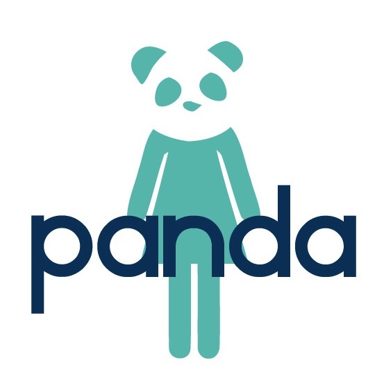 Frauenpiktogramm mit Pandakopf und Schriftzug PANDA - Logo von PANDA Karriere-Contest für weibliche Führungstalente