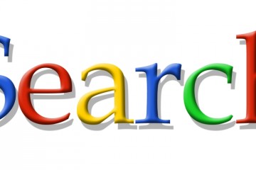 Das Wort SEARCH in den Farben des Google Schriftzuges